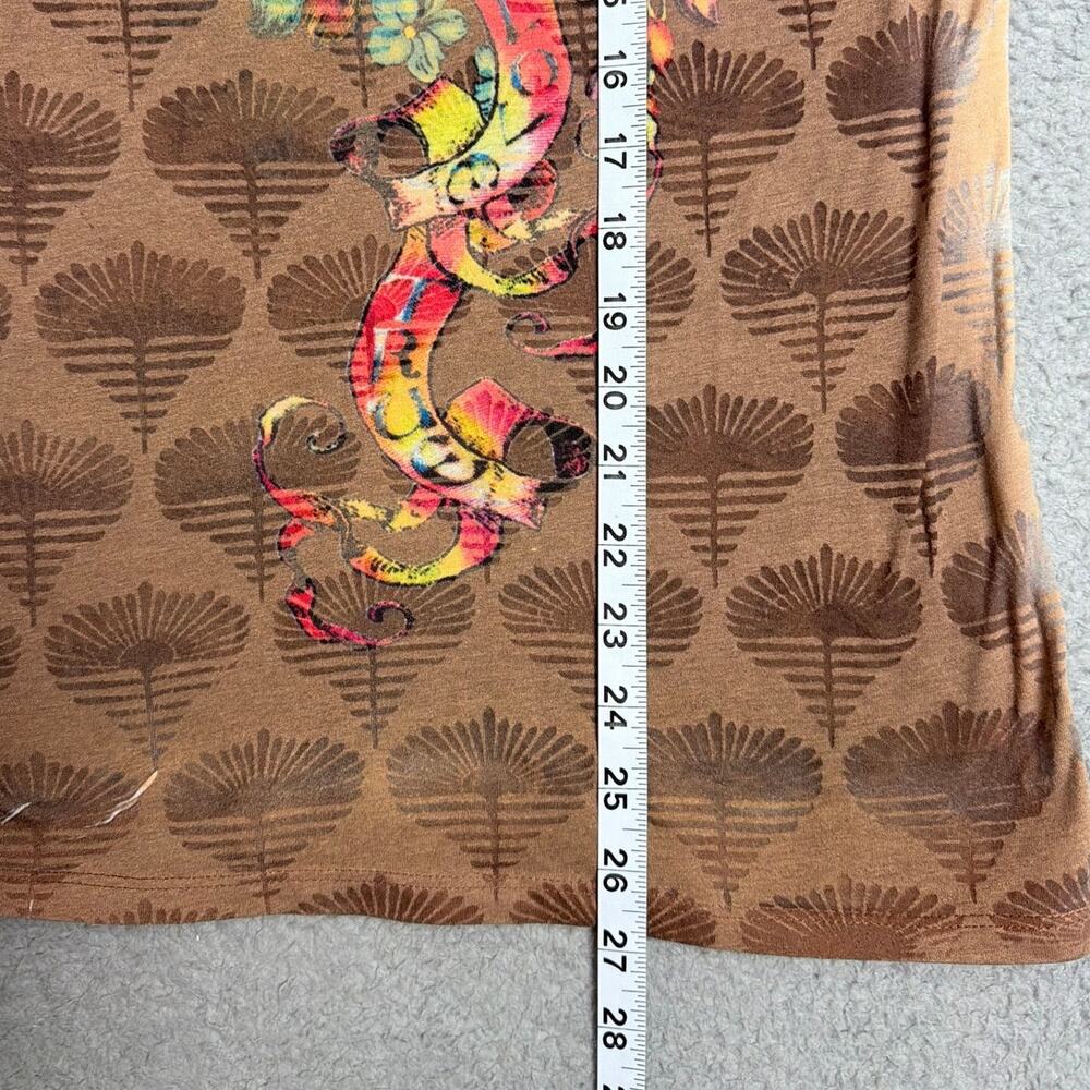 Butterfly Dropout Sheer Burnout Y2K Graphic Henley Top Boho Fairygrunge Indie M - Picture 7 of 13